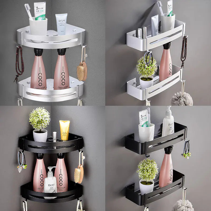 Hole-Free Bathroom Storage Rack