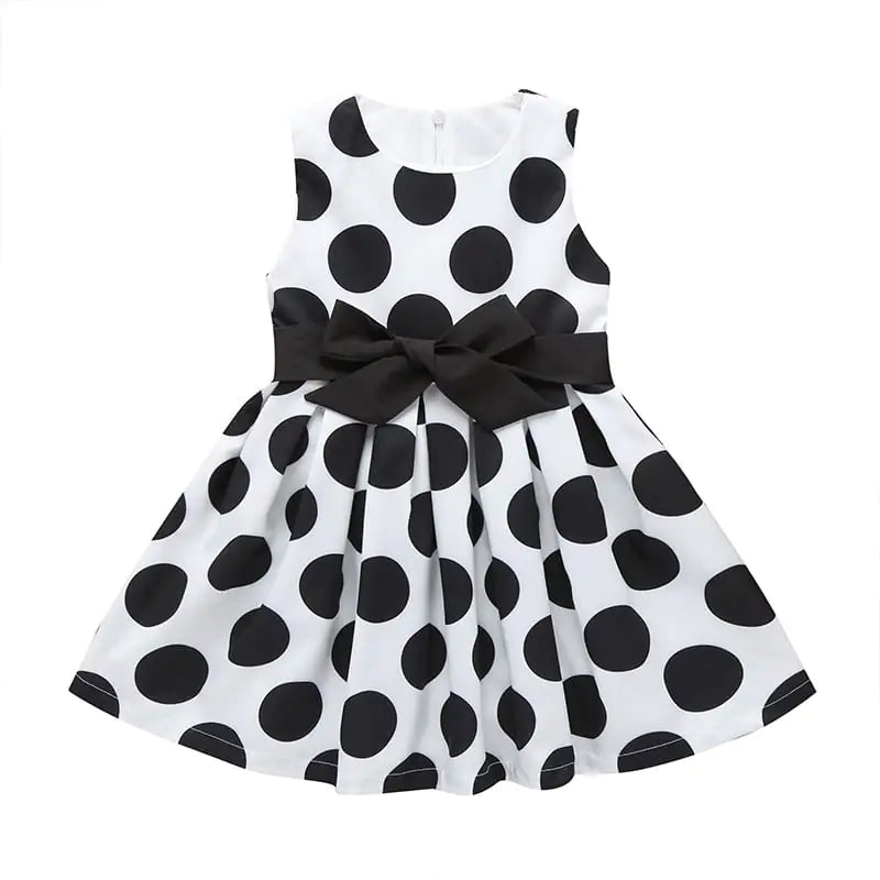 Polka Dot Bow A-Line Skirt for Girls' Dresses