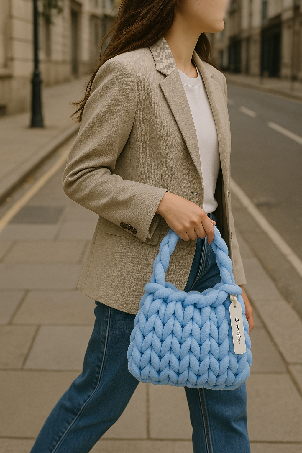 Multi-Colored Wool Tote Bag