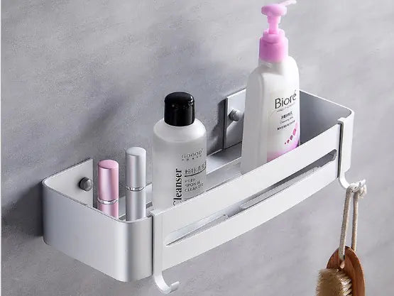 Hole-Free Bathroom Storage Rack