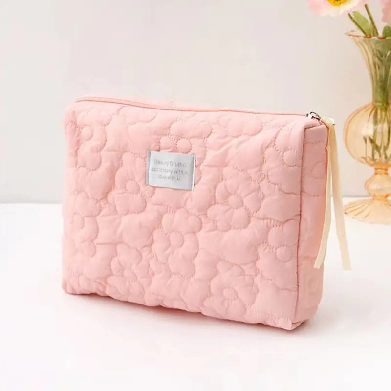 Portable Large Capacity Floral Makeup Bag for Women