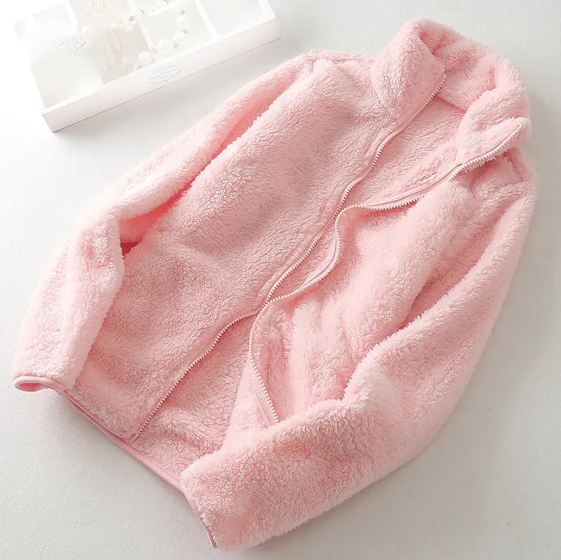 Coral Fleece Jacket for Women and Men, Thick Outdoor Wear