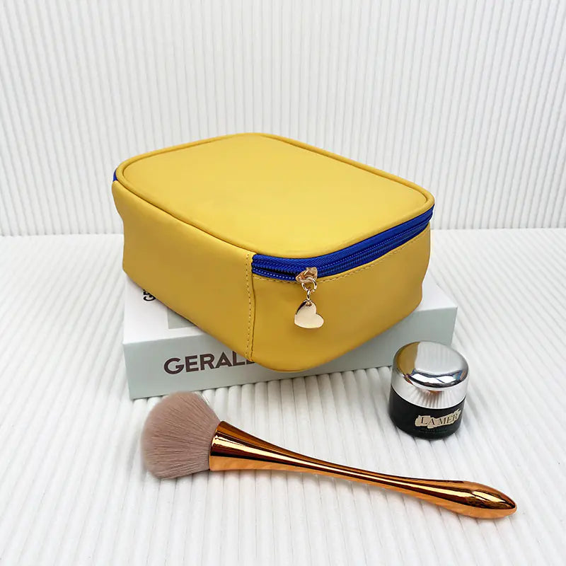 Small PU Leather Travel Makeup Organizer for Women