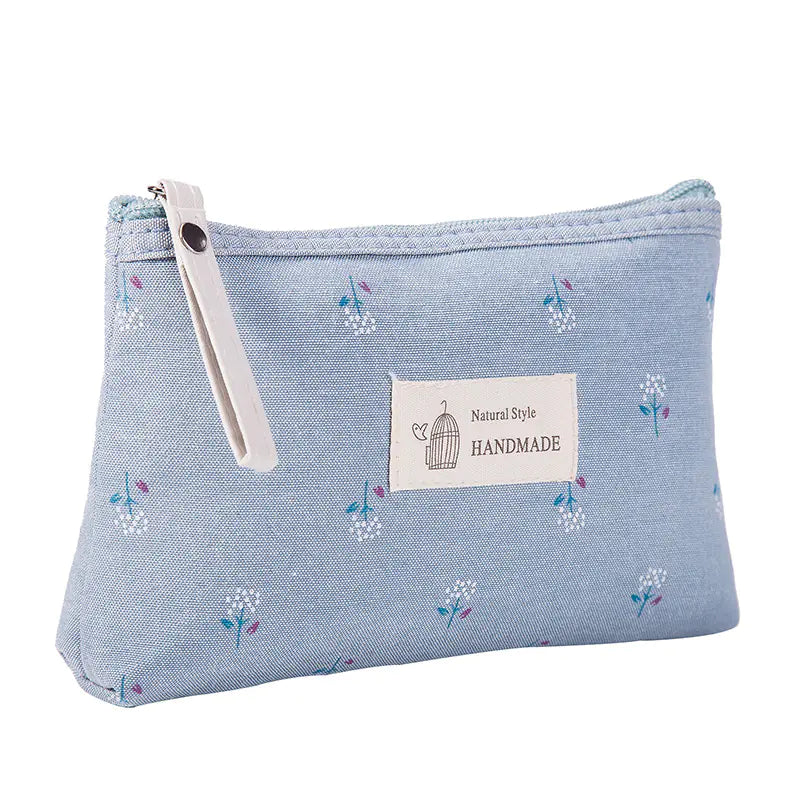 Portable Canvas Waterproof Cosmetic Bag for Women
