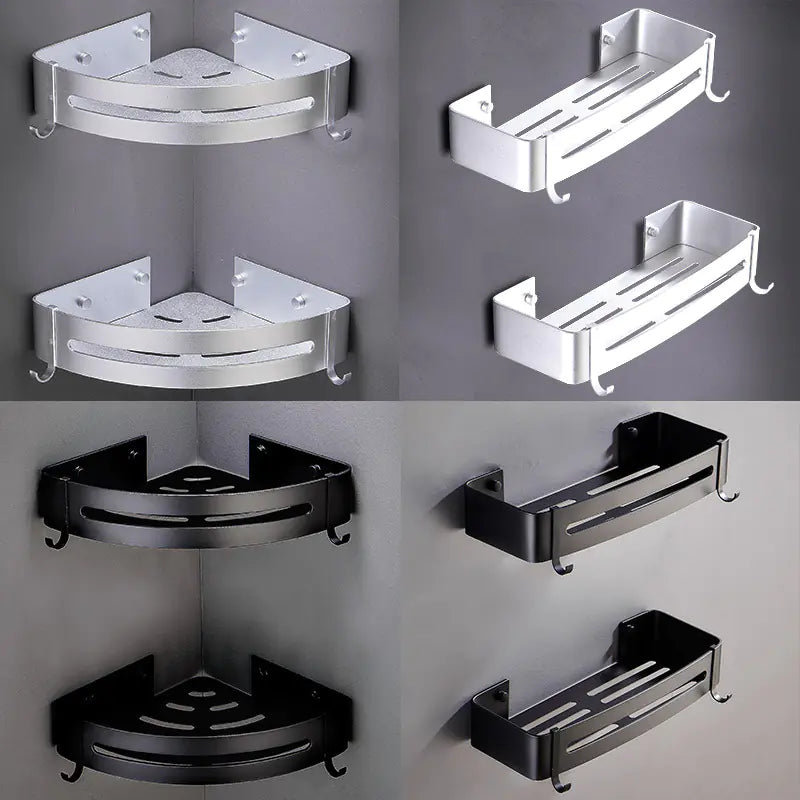 Hole-Free Bathroom Storage Rack