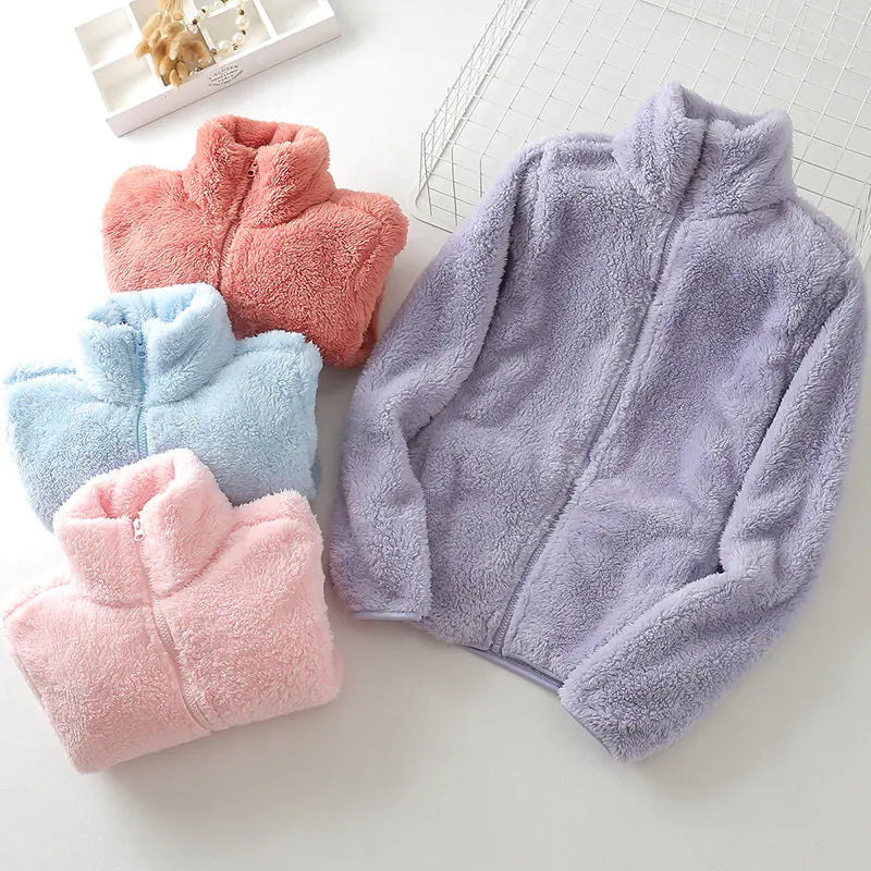 Coral Fleece Jacket for Women and Men, Thick Outdoor Wear