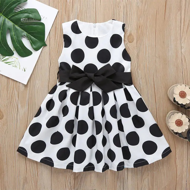 Polka Dot Bow A-Line Skirt for Girls' Dresses