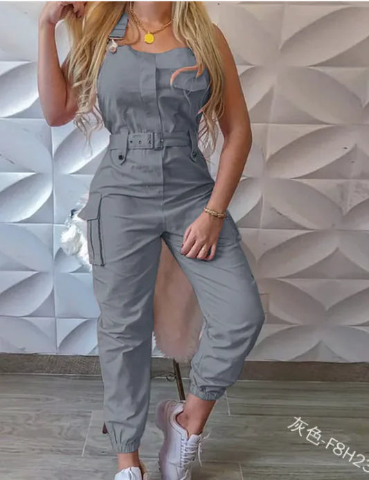 Women's Sleeveless Jumpsuit (Fashionable Work Clothes)