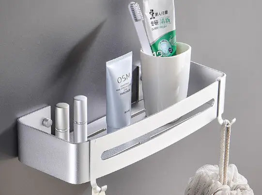 Hole-Free Bathroom Storage Rack