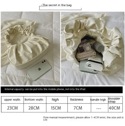 Lady Bug - Pure Color Pleated Shoulder Bag