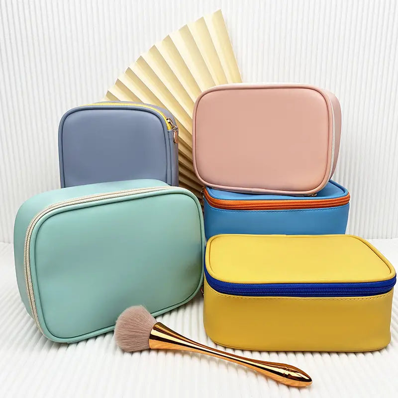 Small PU Leather Travel Makeup Organizer for Women