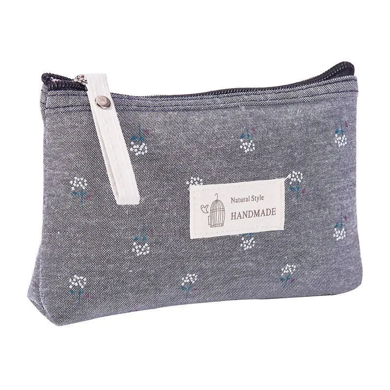 Portable Canvas Waterproof Cosmetic Bag for Women