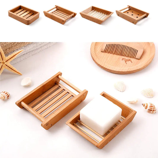 Manual Bamboo Drain Soap Box