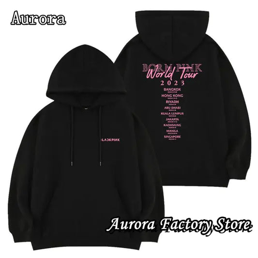 Black Pink Printed Hoodie for Men and Women - Casual Wear