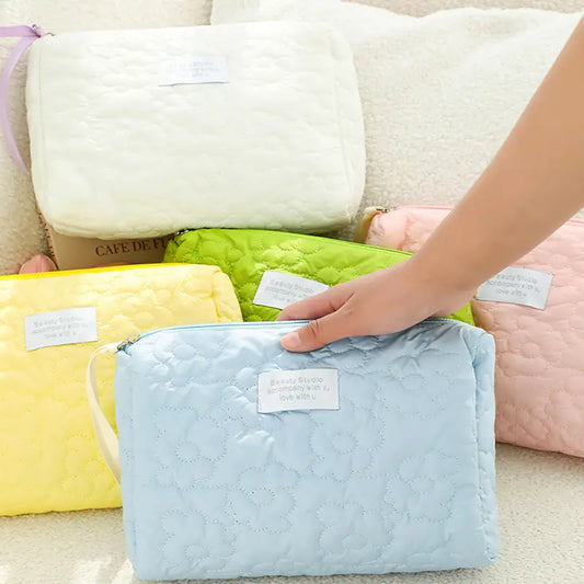 Portable Large Capacity Floral Makeup Bag for Women