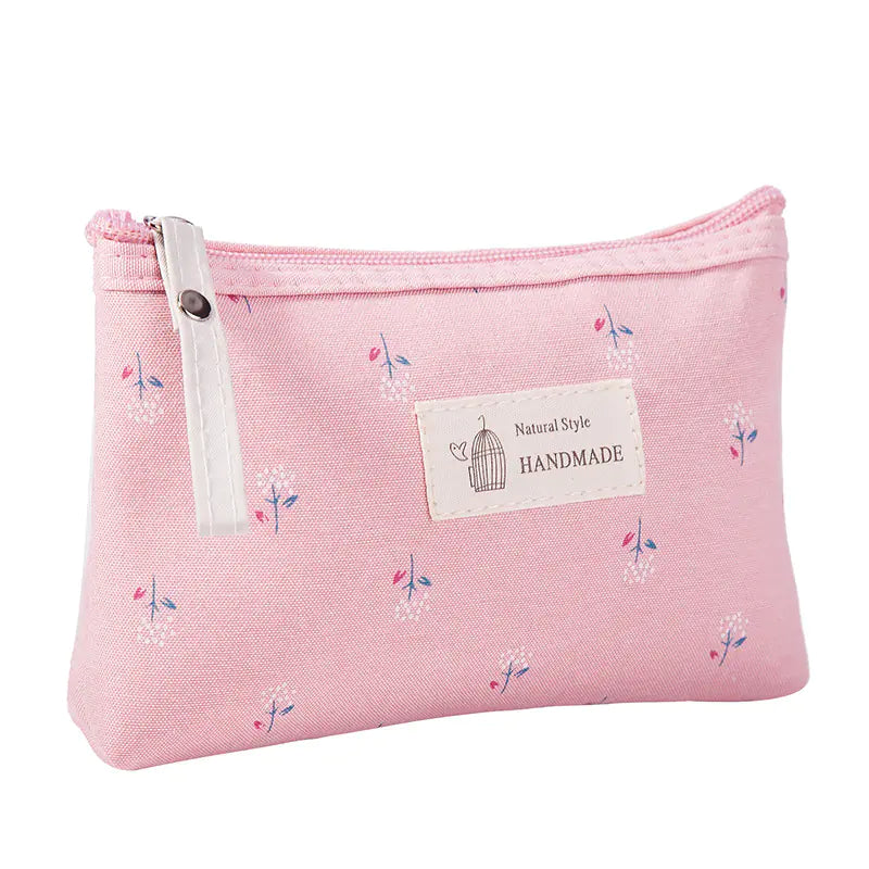 Portable Canvas Waterproof Cosmetic Bag for Women