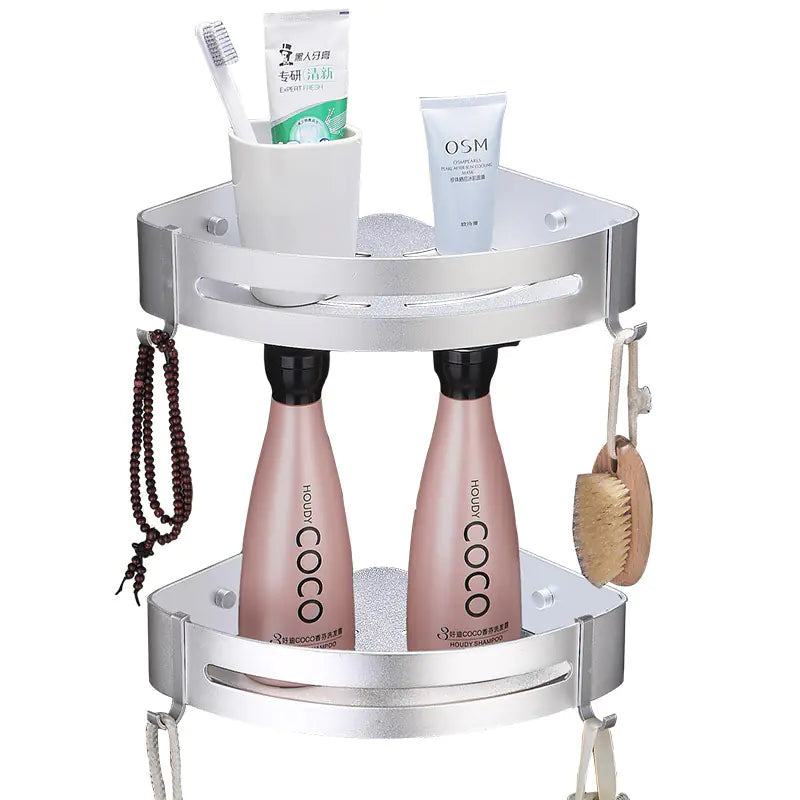 Hole-Free Bathroom Storage Rack