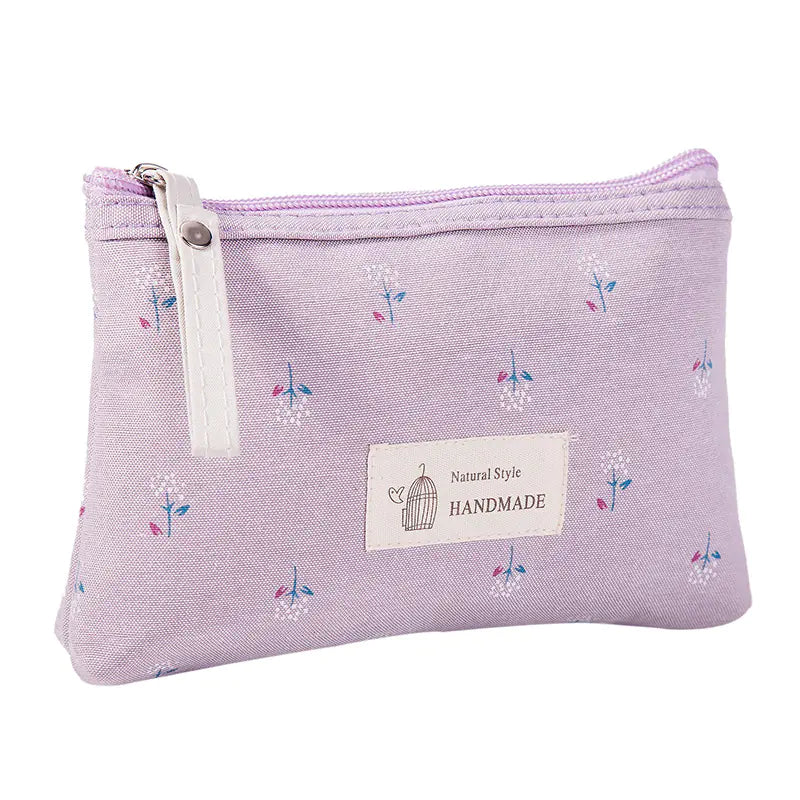 Portable Canvas Waterproof Cosmetic Bag for Women