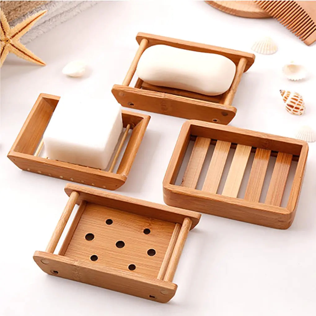 Manual Bamboo Drain Soap Box
