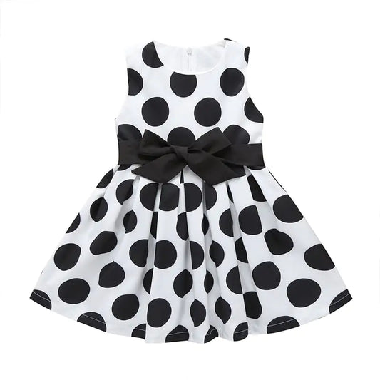Polka Dot Bow A-Line Skirt for Girls' Dresses