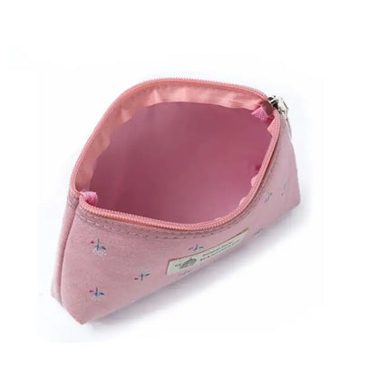 Portable Canvas Waterproof Cosmetic Bag for Women