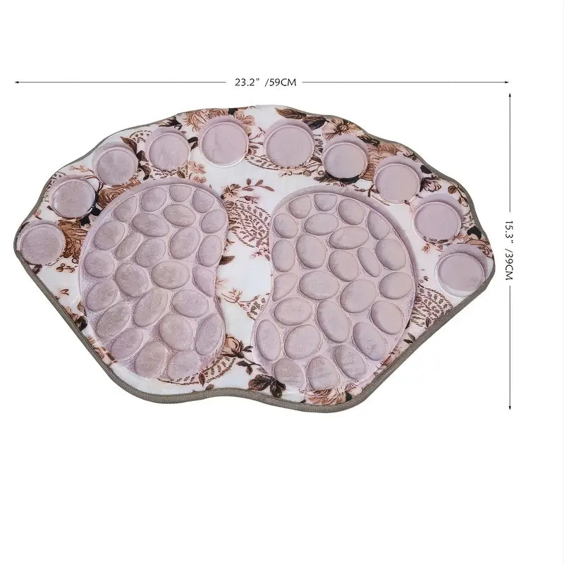 Cobblestone Patterned Non-Slip Bathroom Rug 39x59CM