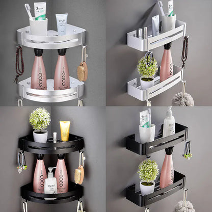 Hole-Free Bathroom Storage Rack
