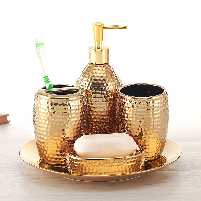 Ceramic Five-piece Bathroom Set