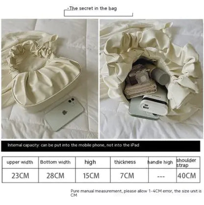 Lady Bug - Pure Color Pleated Shoulder Bag