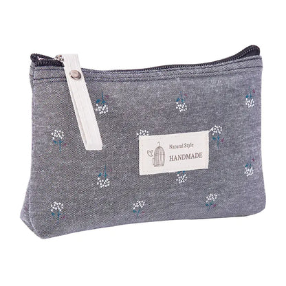 Portable Canvas Waterproof Cosmetic Bag for Women