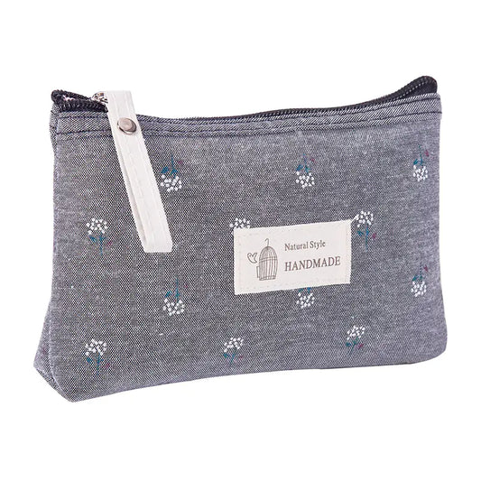 Portable Canvas Waterproof Cosmetic Bag for Women